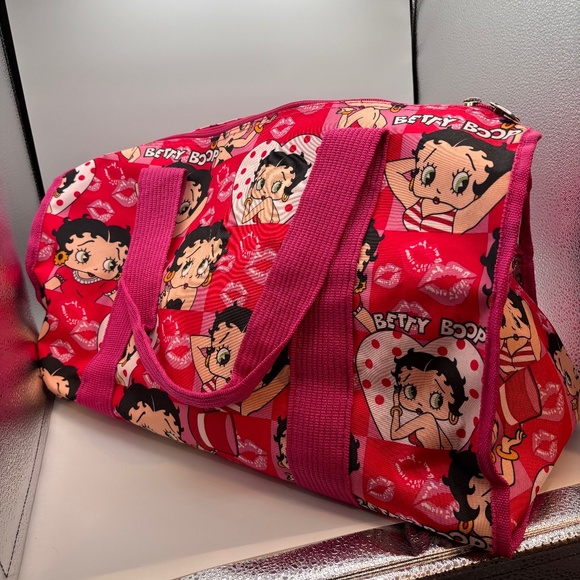 Betty Boop Retro Style Rainbow Colorful Y2K Tote Quilted Duffel Bag - Picture 1 of 12